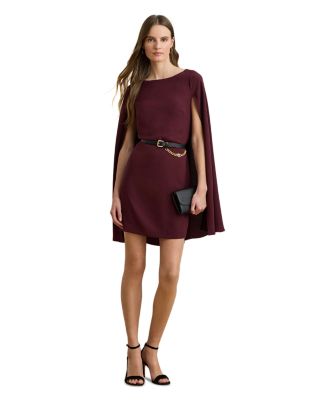 Cape Georgette Cocktail Dress