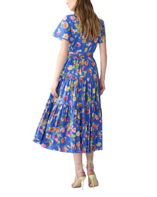Printed Tiered Midi Dress