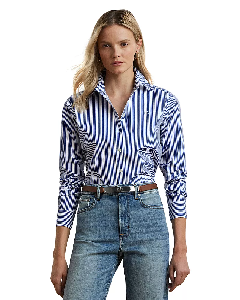 Lauren Ralph Lauren Striped Button Front Top