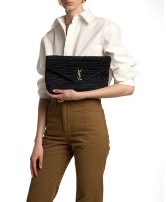  Cassandre Large Envelope Pouch In Raffia