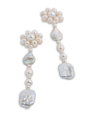 Geranium Cultured Freshwater Pearl Earrings 