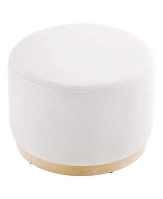 Tilden Large 23" Round Performance Velvet Upholstered Ottoman