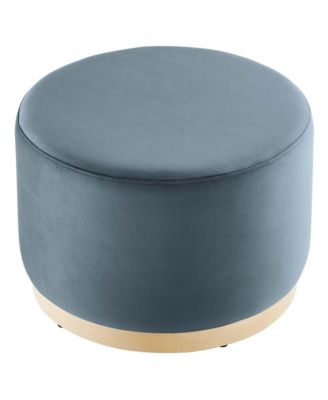 Tilden Large 23" Round Performance Velvet Upholstered Ottoman
