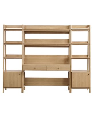 Bixby 3-Piece Wood Office Desk and Bookshelf