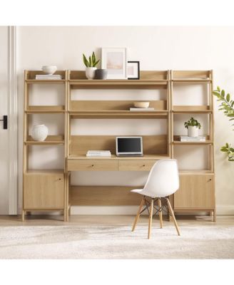 Bixby 3-Piece Wood Office Desk and Bookshelf