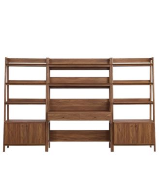 Bixby 3-Piece Wood Office Desk and Bookshelf