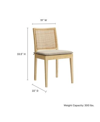 Ovard Wood and Rattan Dining Chair
