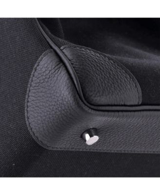 HAC 40 Handbag Toile and Black Togo with Palladium Hardware