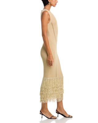Raz Metallic Rib Fringe Dress