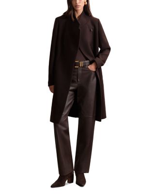 Wool Blend Mid Length Coat
