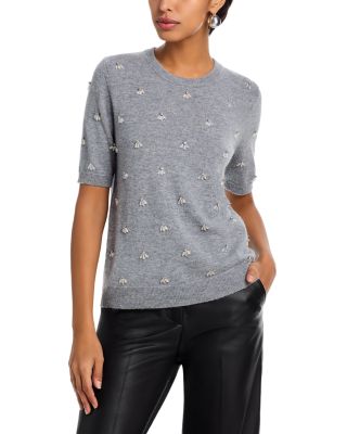 Rosalyn Rhinestone Embellished Crewneck Top