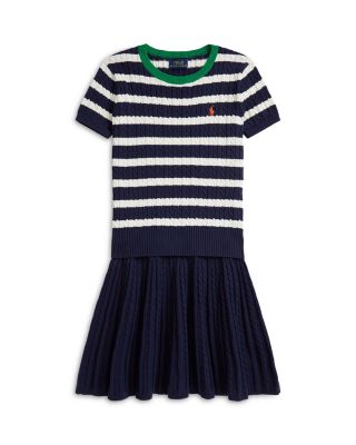 Girls' Striped Cotton Sweater & Skirt Set - Big Kid