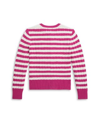Girls' Striped Mini Cable Cotton Cardigan - Big Kid, Little Kid