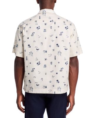 Printed Short Sleeved Casual Fit Button Down Shirt