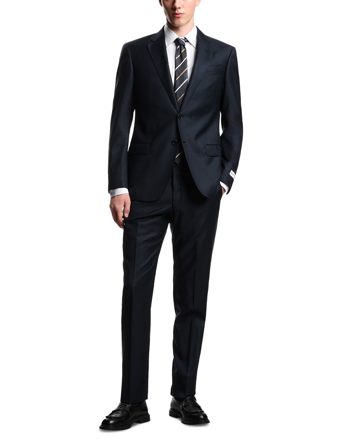 Emporio Armani Regular Fit Wool Suit in Blue Melange