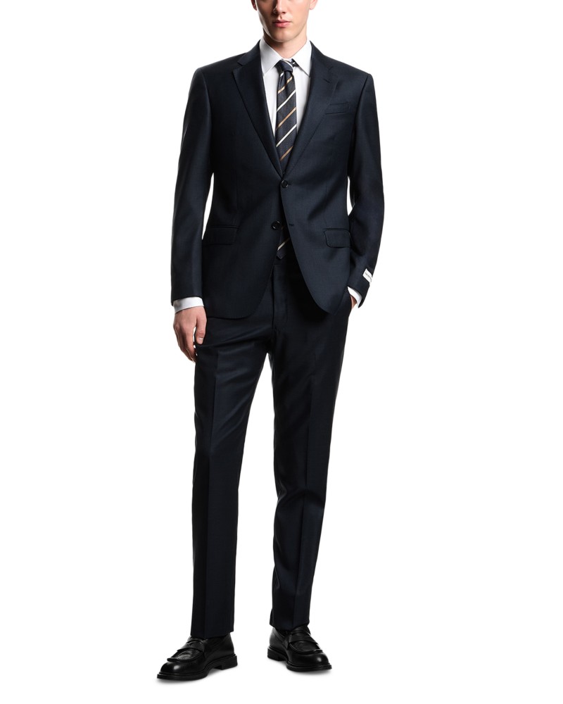 Emporio Armani Regular Fit Wool Suit in Blue Melange