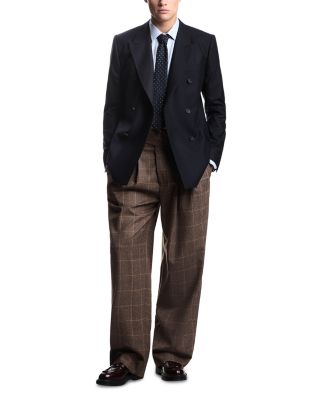 Slim Fit Double Breasted Wool Blazer