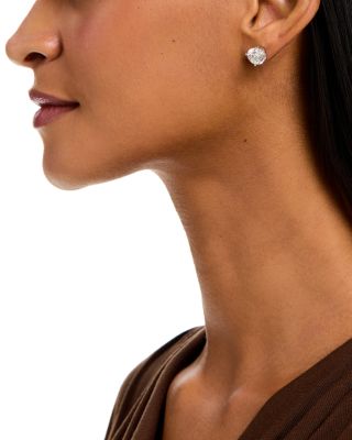 Certified Lab Grown Diamond Stud Earrings in 18K White Gold, 5.0 tcw