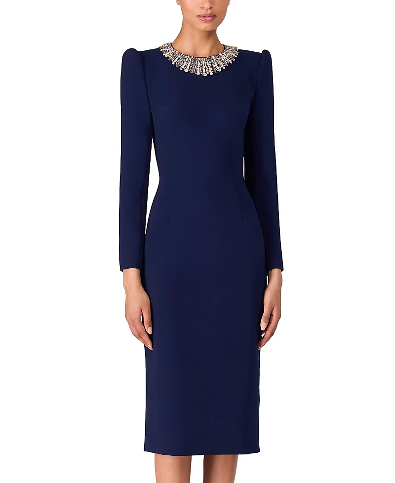 Jenny Packham Cora Long-sleeve Midi Dress