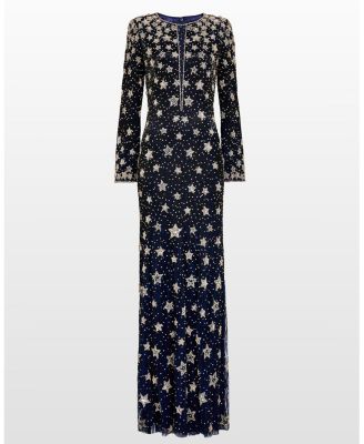 Madrigal Star-embellished Long-sleeve Maxi Dress