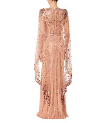 Blaize Sequin-embellished Cape Maxi Dress