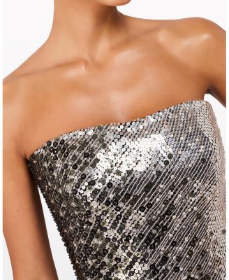 Caron Sequin-embellished Strapless Maxi Dress