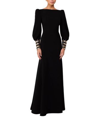 Francolin Embellished-cuffs Puff-sleeve Maxi Dress