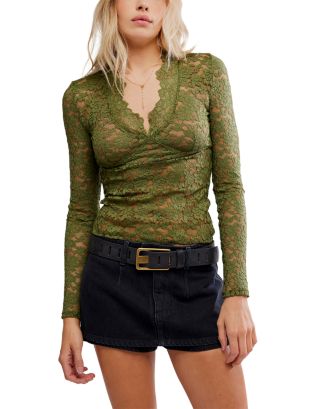 Free People All Day Lace Long Sleeve Top | Bloomingdale's Women
