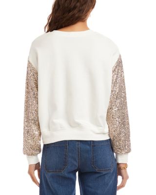 Sequinned Sleeve Sweater