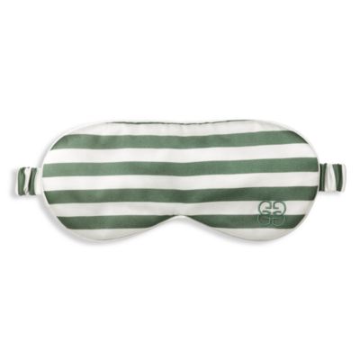 Striped Silk Eye Mask with Pouch