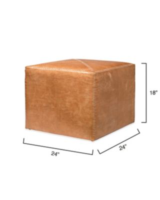  Buff Leather Ottoman