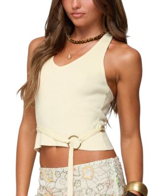 Kez Belted Knit Halter Top