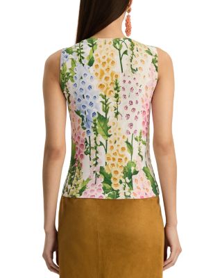 Printed Foxgloves Knit Tank