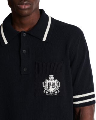 College Emblem Short Sleeve Polo Sweater