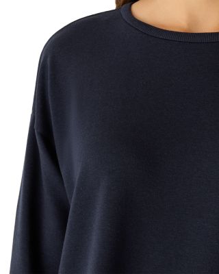 Cozy Brushed Terry Round Neck Long Boxy Top