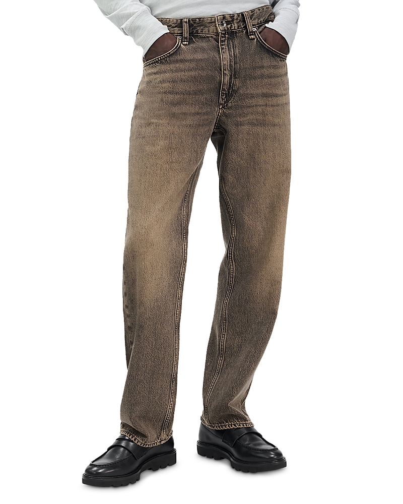 Rag & Bone Straight Fit 4 Authentic Rigid Jeans In Jade Grey In Brown