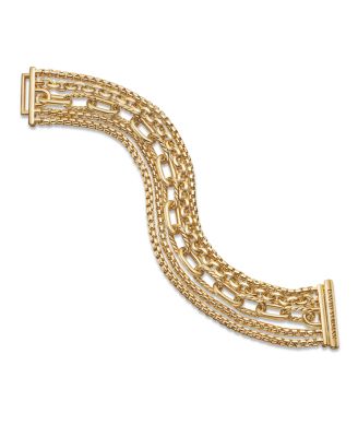 Multi Row Chain Bracelet in 18K Yellow Gold, 29mm