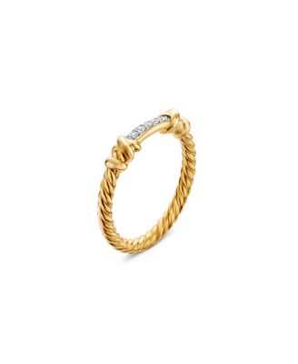 Petite Helena Wrap Band Ring in 18K Yellow Gold with Diamonds, 4mm