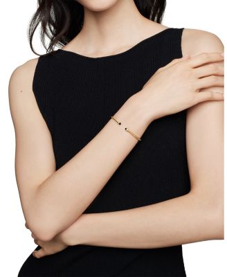 18K Yellow Gold Cable Spira&reg; Bracelet with Black Onyx & Diamonds