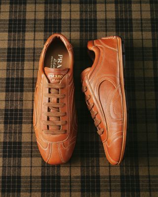 Men's Montecarlo Re-Edition 2005 Antiqued Nappa Leather Sneakers in Brown