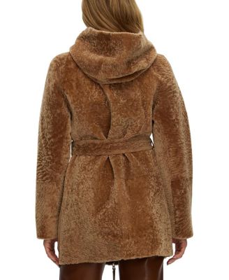 Reversible Shearling Zip Parka Coat
