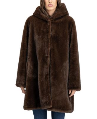 Faux Fur Mink Reversible Parka Coat