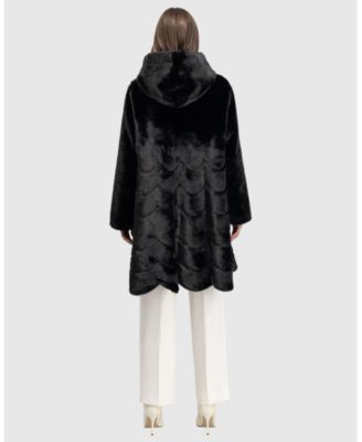 Faux Fur Mink Reversible Parka Coat