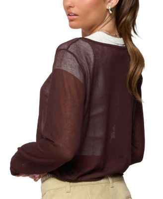  Kilian Sheer Knit Henley Top