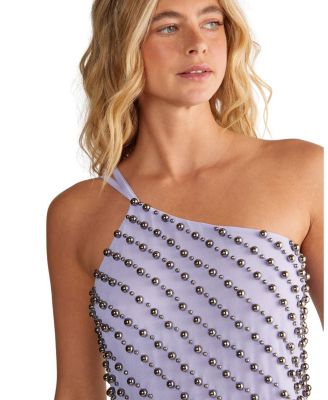 Studded Asymmetric One Shoulder Top