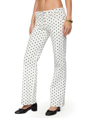  Romily Polka Dot Low Rise White Wash Jeans
