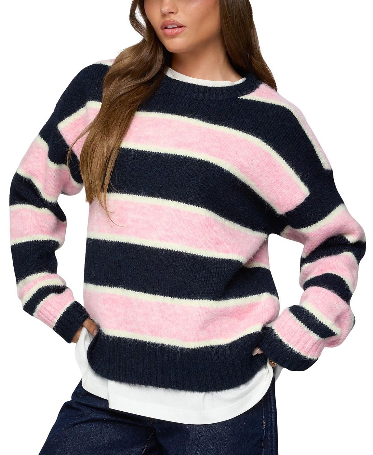 Edikted Conrad Striped Knit Sweater