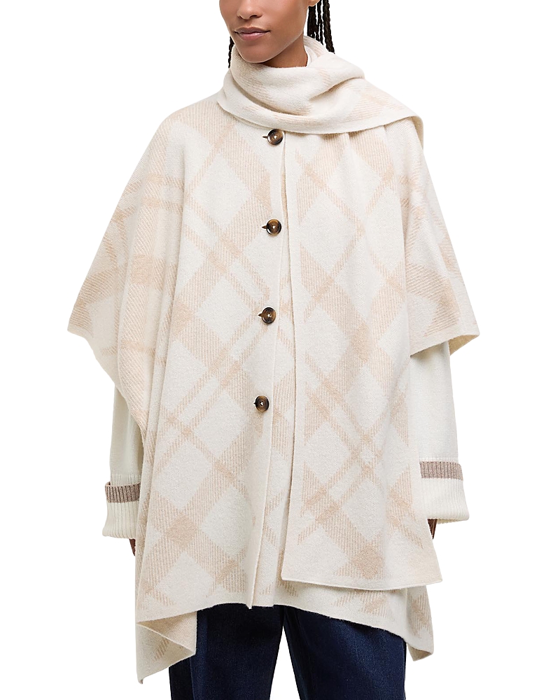 Barbour Vienna Wool Blend Cape Sweater In Neutral