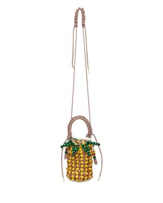 Beaded Pineapple Bucket Bag