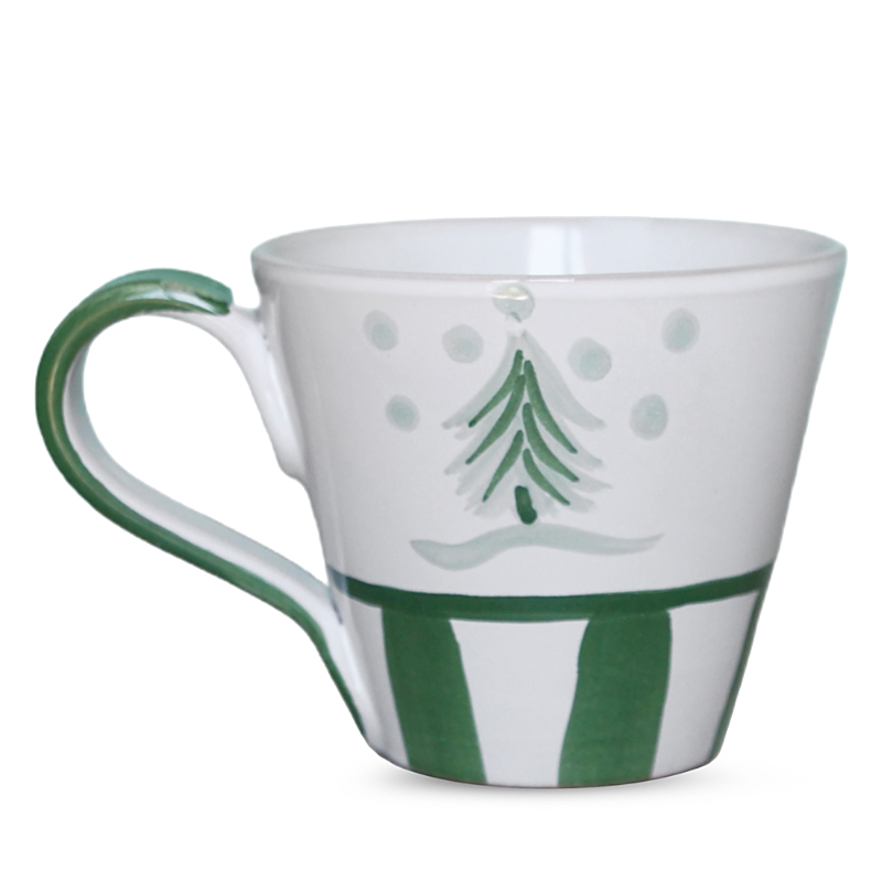 La Gabbianella Allegro Mug, Green Tree In Green